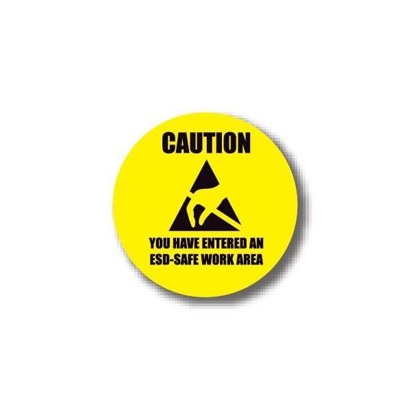 Ergomat 20in CIRCLE SIGNS - Caution You Have Entered An ESD-Safe Work Area DSV-SIGN 400 #1545 -UEN - main